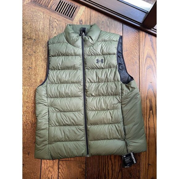 NWT Under Armour Men XL  Storm Legend Down Puffer Vest Green Water Resistant New - Picture 1 of 7